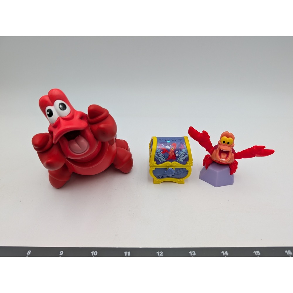 Disney Little Mermaid Treasure Chest Sebastian Figure Lot